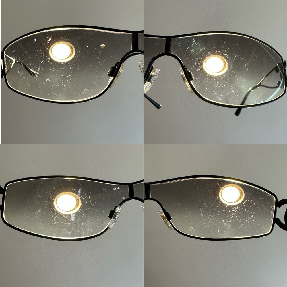 Chanel RARE Shield Crystal Studded CC Vintage Y2K Sunglasses - Picture 15 of 17